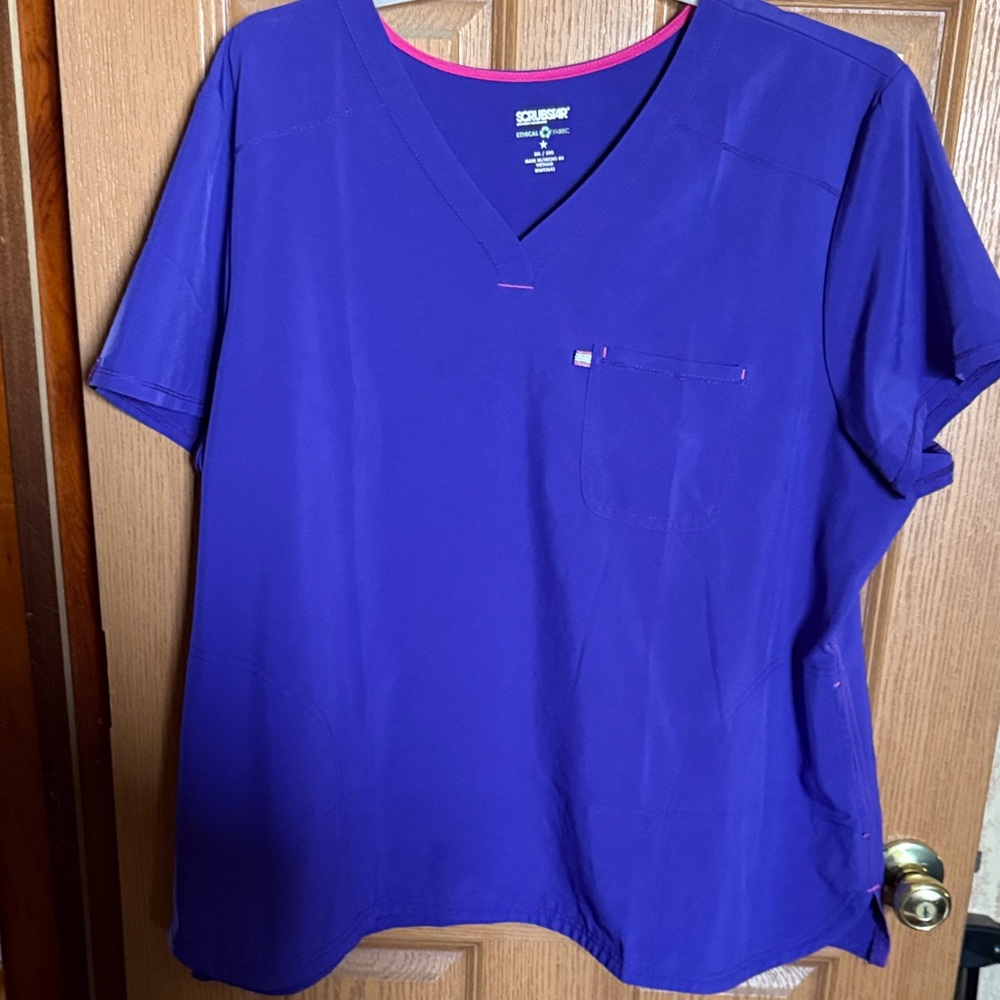 Scrubstar Women's Short Sleeve Top in Vibrant Purple